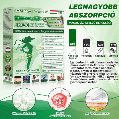 ✅✅Az Országos Népegészségügyi és Gyógyszerészeti Központ (NNGYK) által tanúsítva  | 👨‍⚕️ GFOUK® Moringa · Berberine × NAD+ 10 az 1-ben fejlett nano mikrotűs tapasz👩‍⚕️ | 🌿Tudományos háttérrel | 10 az 1-ben formula | Eredmények 7 nap alatt👩‍⚕️